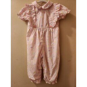 Mayfair Vintage Pink Ruffle Baby Romper 24 Months